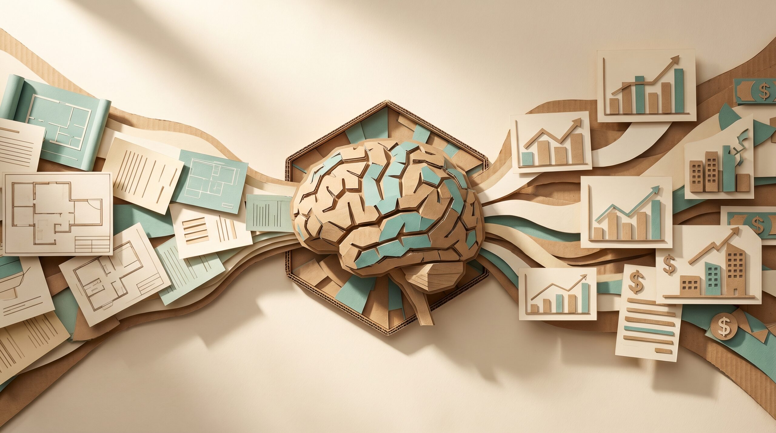 KI-gestützte Angebotskalkulation im Baugewerbe — Paper Craft Diorama